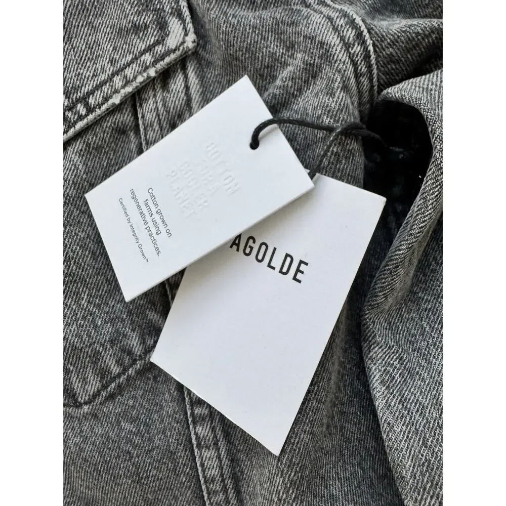 Agolde Womens Palmer Cropped Oversized Denim Jacket, Space Spirit NWT! - Picture 7 of 8